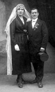 Albert Dontenvill and Marie Eugenie Herman on their wedding day, 19, November 1920, Breitenbach.